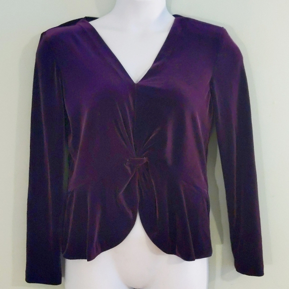 Purple Velvet Vintage Plus Size Shirt - Picture 2 of 5